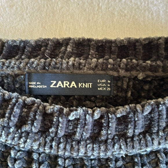Zara Knit Oversized Crop Chenille Sweater - Picture 9 of 9